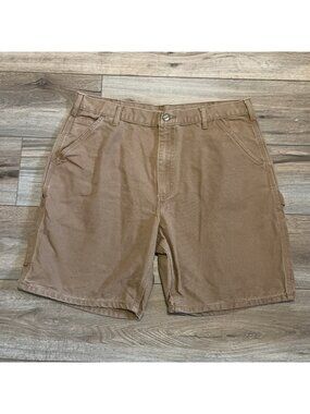 Men's Carhartt Duck Canvas Carpenter Shorts SZ 38x8 Brown B25 BRN